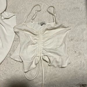 white crop top with ties